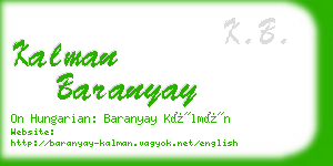 kalman baranyay business card